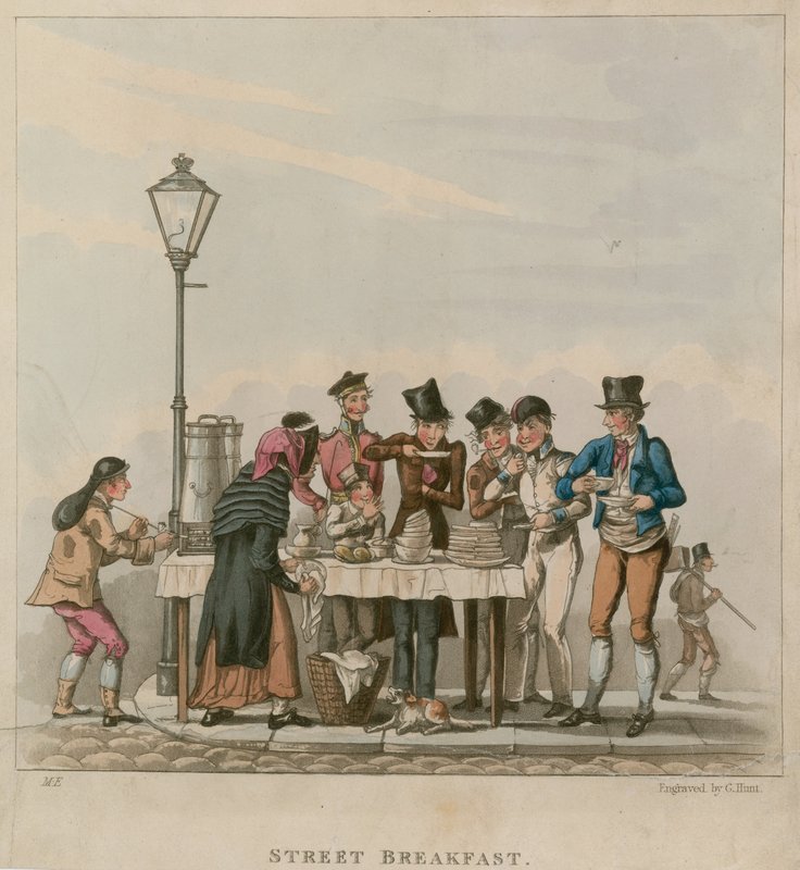 Sokak Kahvaltısı; karikatür by English School