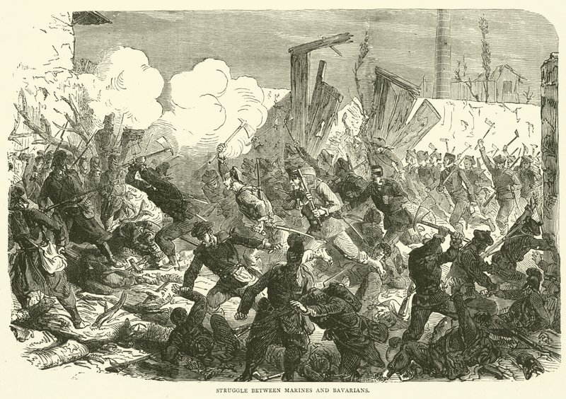 Denizciler ve Bavyeralılar arasındaki mücadele, Aralık 1870 by English School
