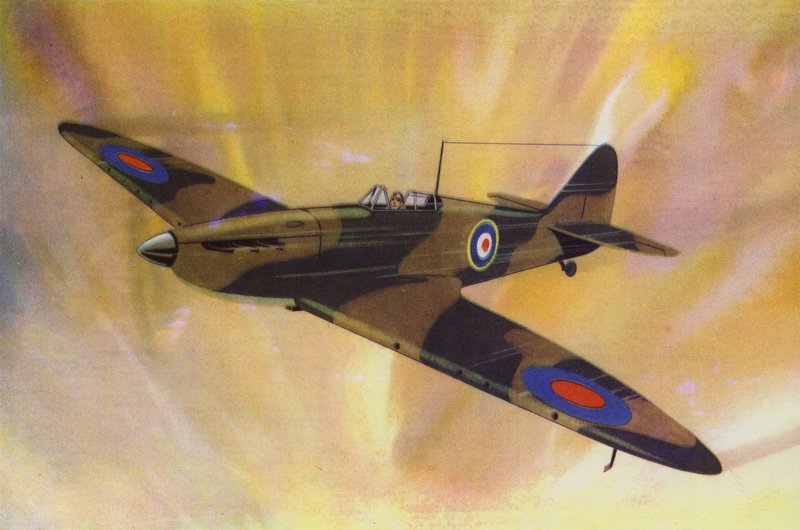 Supermarine "Spitfire" (renkli taş) by English School