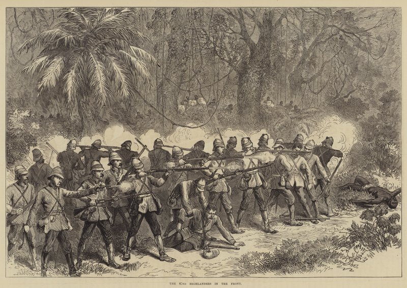 Öndeki 42. Highlanders (gravür) by English School