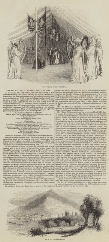 Abergavenny Cymreigiaeth Derneği (gravür) by English School
