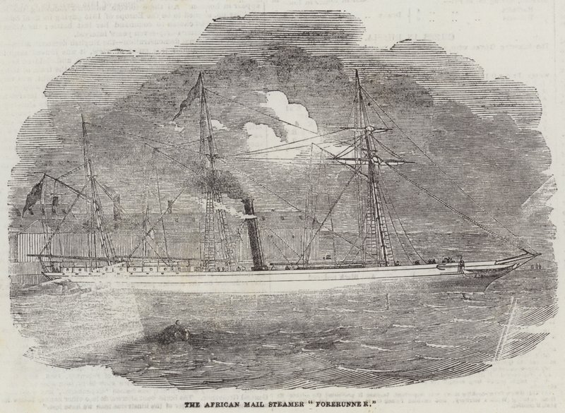 African Mail Steamer "Öncü" (gravür) by English School