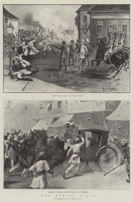 Bombay İsyanları (lito) by English School
