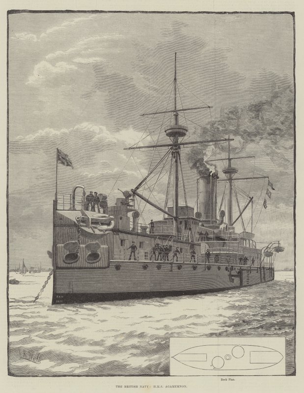 İngiliz Donanması, HMS Agamemnon (gravür) by English School