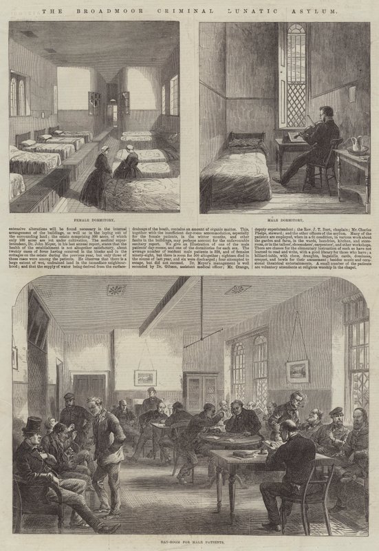 Broadmoor Suçlu Deli İltica (gravür) by English School