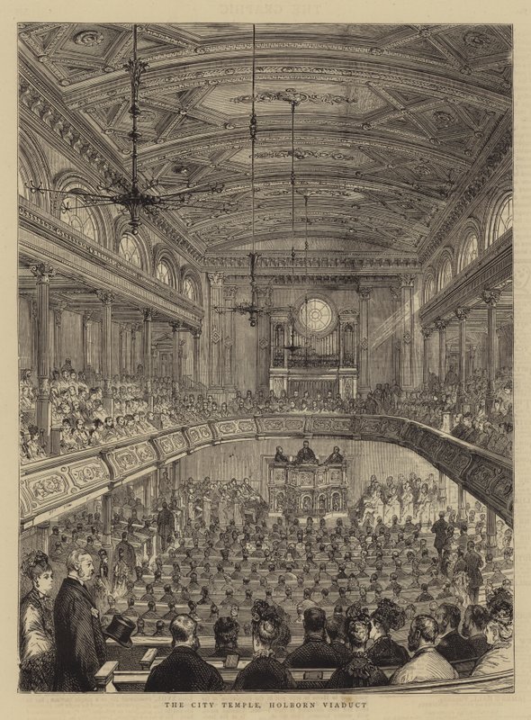 Şehir Tapınağı, Holborn Viyadüğü (gravür) by English School