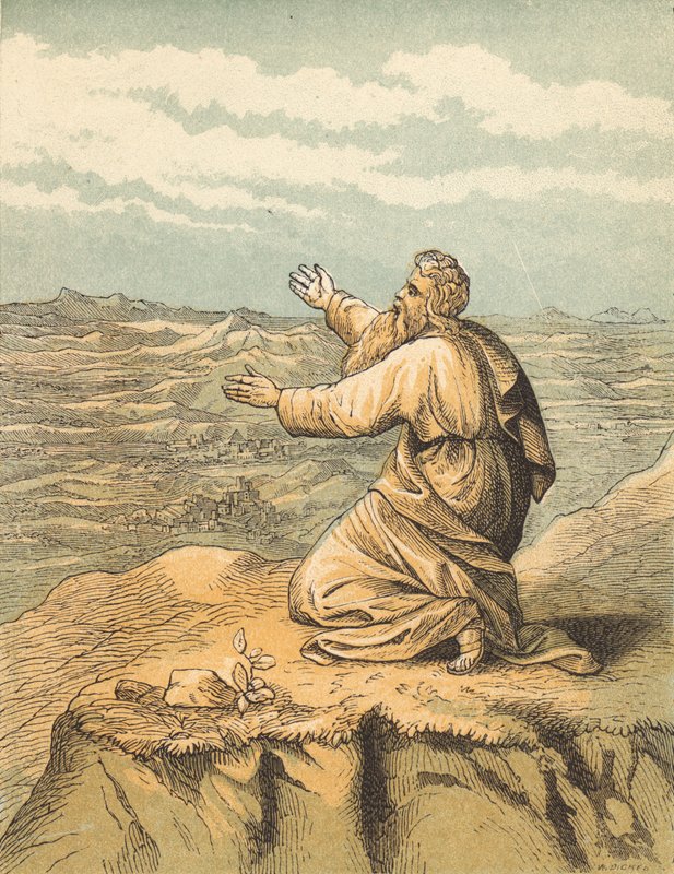 Musa'nın Ölümü (renkli gravür) by English School