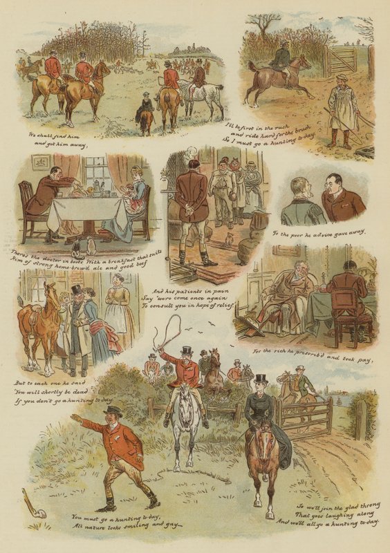 Avcılık günü (kromolito) by English School