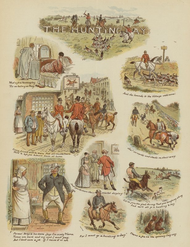 Avcılık günü (kromolito) by English School