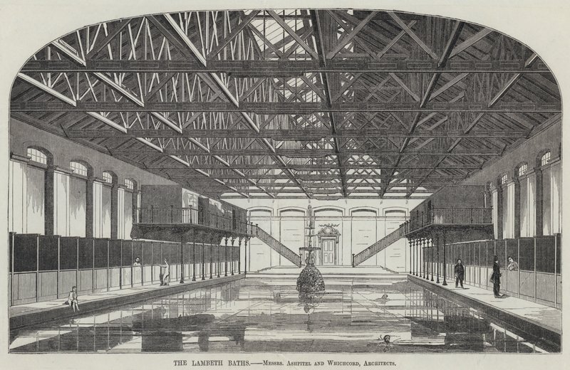 Lambeth Hamamları (gravür) by English School