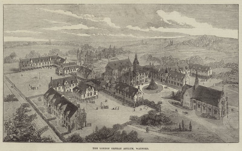 Londra Yetim Asylum, Watford (gravür) by English School