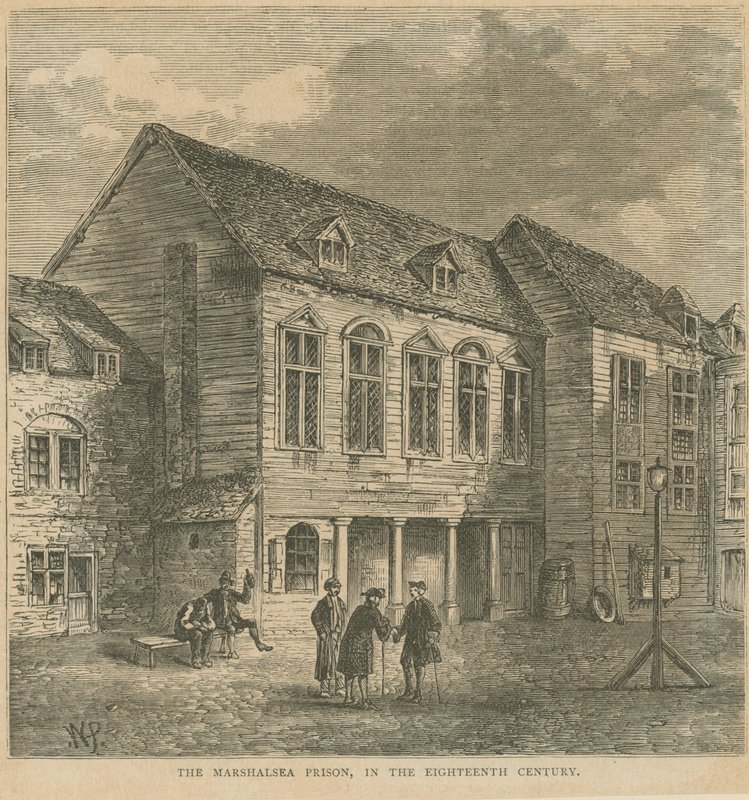 On sekizinci yüzyılda Marshalsea Hapishanesi by English School