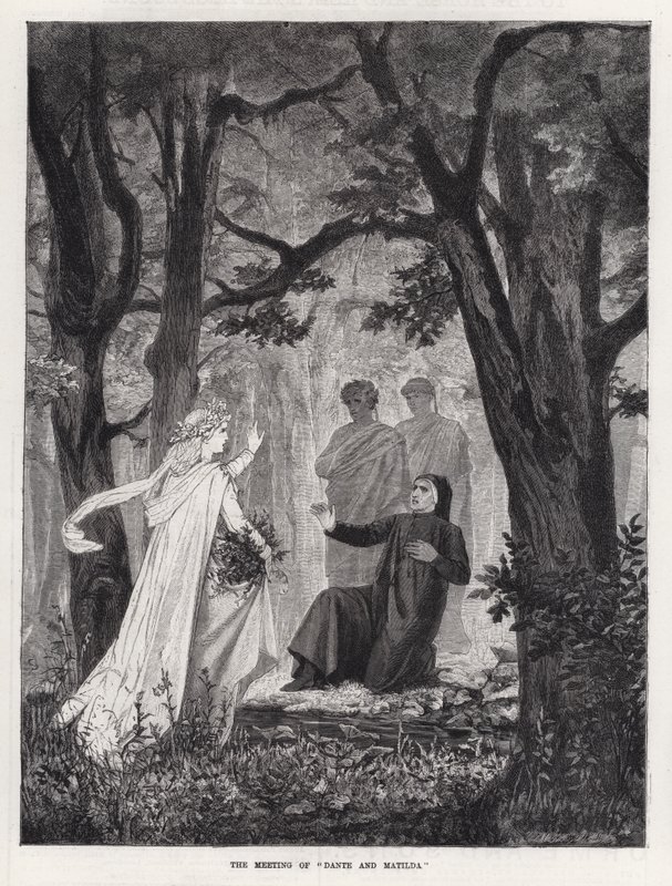 "Dante ve Matilda"nın Buluşması (gravür) by English School