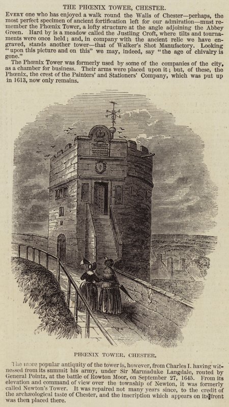 Phoenix Kulesi, Chester (gravür) by English School
