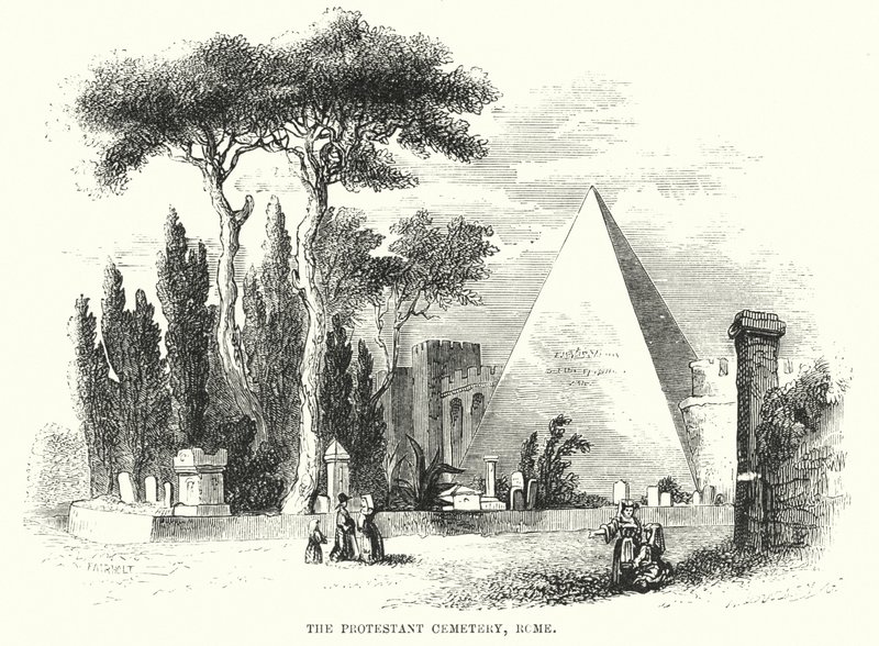 Protestan Mezarlığı, Roma (gravür) by English School