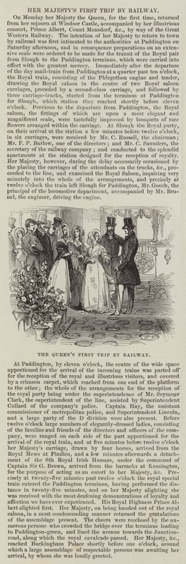 Kraliçenin Demiryoluyla İlk Yolculuğu (gravür) by English School