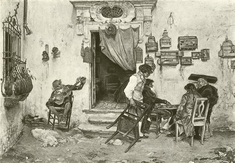 Figaro Dükkanı (gravür) by English School