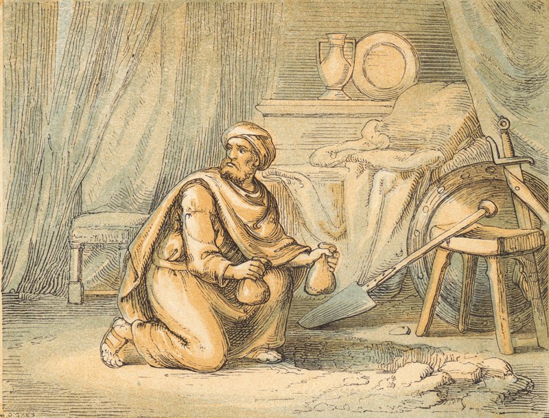 Achan'ın Günahı (renkli gravür) by English School