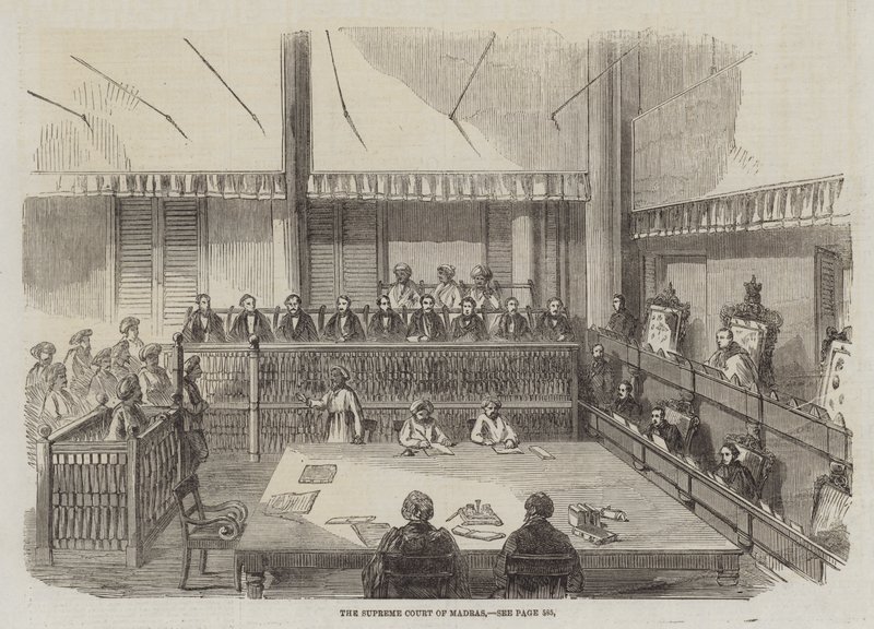 Madras Yüksek Mahkemesi (gravür) by English School