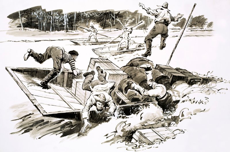 Hazine Avcıları: Klondike Stampede (kağıt üzerinde guaj) by English School