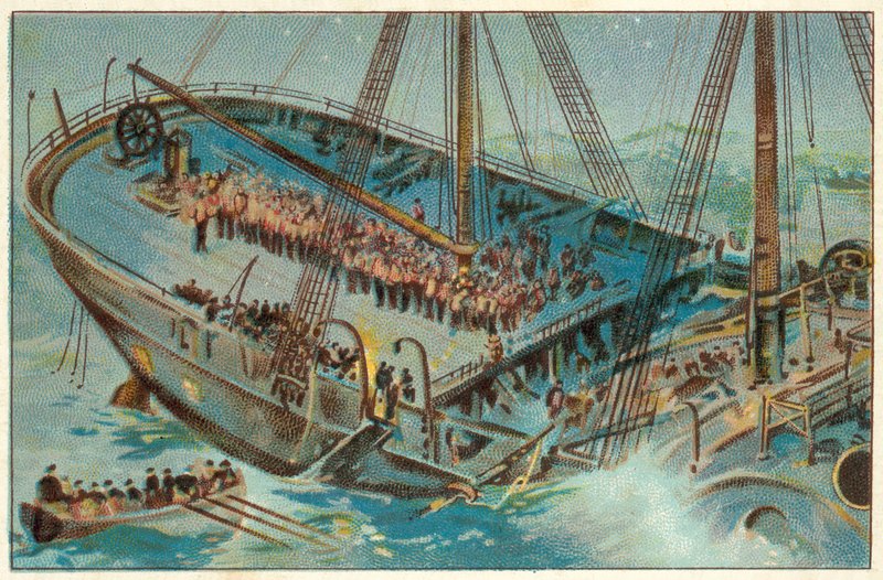 "Birkenhead" Batığı (chromolitho) by English School