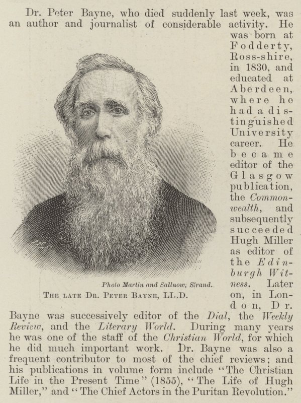 Merhum Dr Peter Bayne, LLD (gravür) by English School