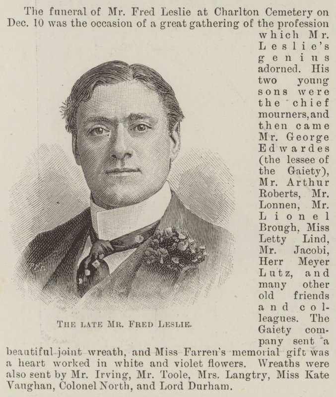 Merhum Bay Fred Leslie (gravür) by English School