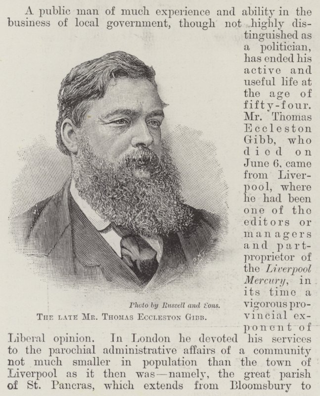 Merhum Bay Thomas Eccleston Gibb (gravür) by English School