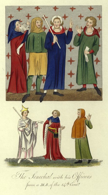 Subayları ile senechal, 14. yüzyıl by English School