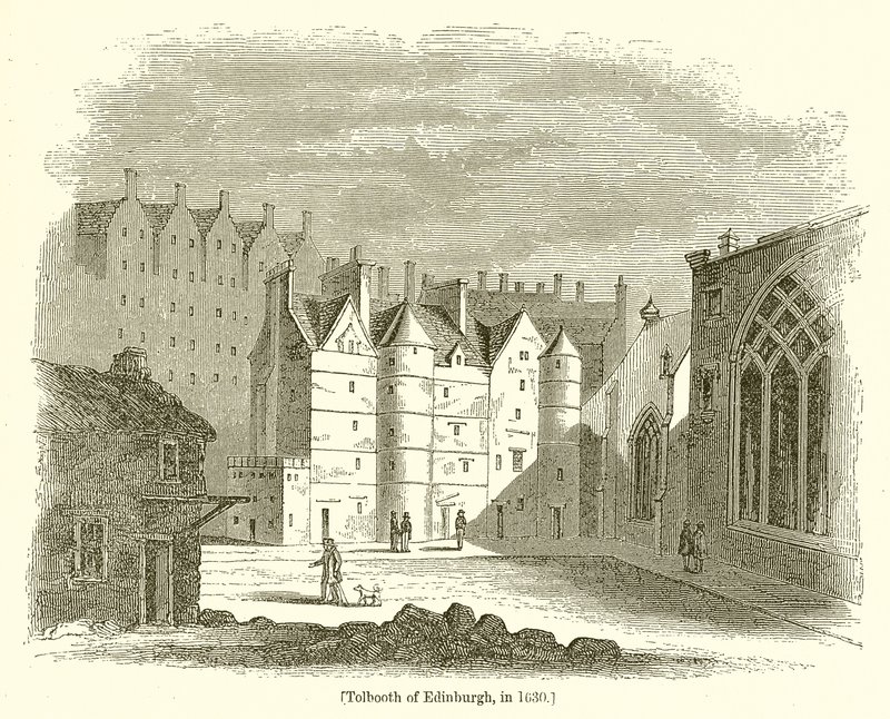 1630 yılında Edinburgh Tolbooth by English School