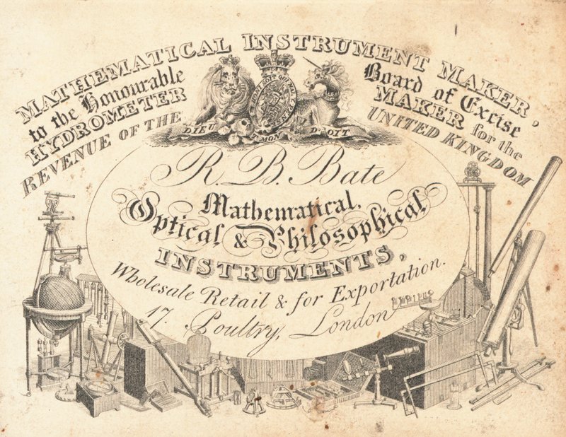 Ticaret kartı, R B Bate by English School