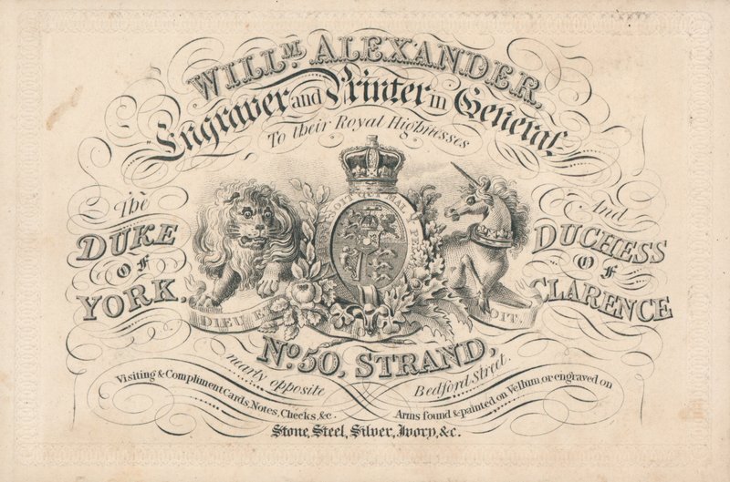 Ticaret kartı, William Alexander by English School