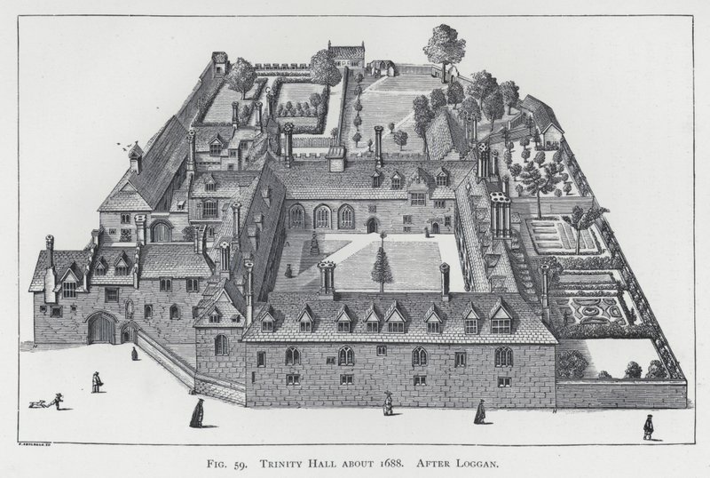 Trinity Hall yaklaşık 1688, Loggan