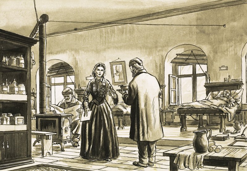 Tanımlanamayan hastane sahnesi by English School