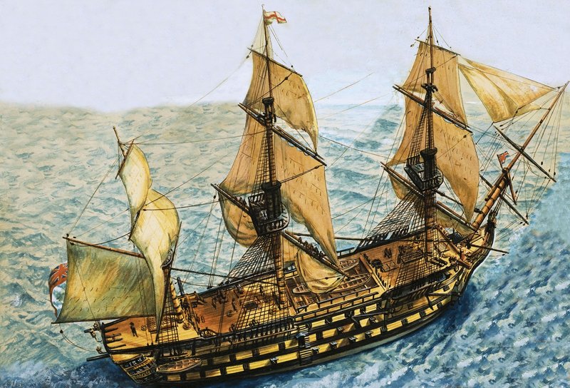 Tanımlanamayan yelkenli gemi by English School