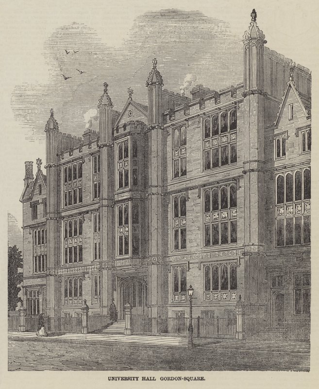Üniversite Salonu, Gordon-Square (gravür) by English School