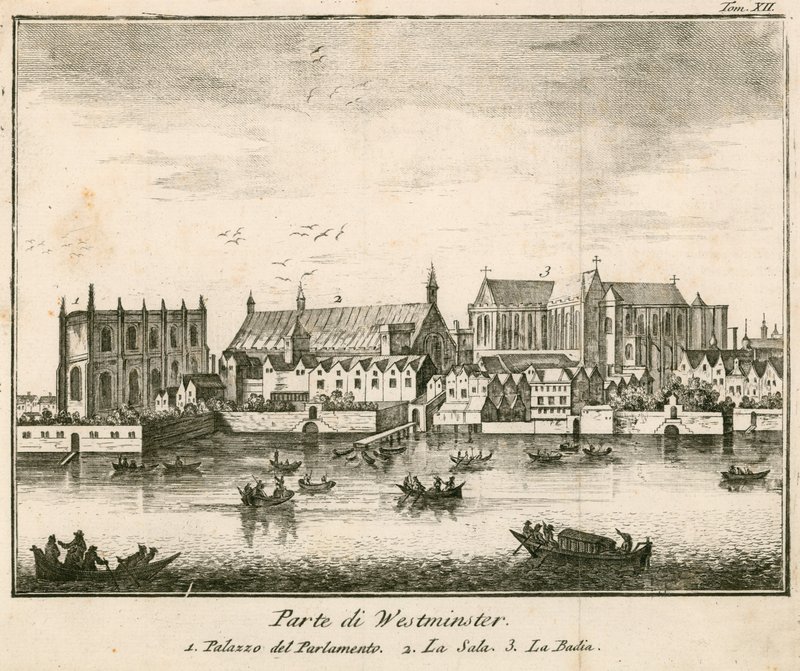 Westminster Sarayı'nın görünümü, Londra by English School