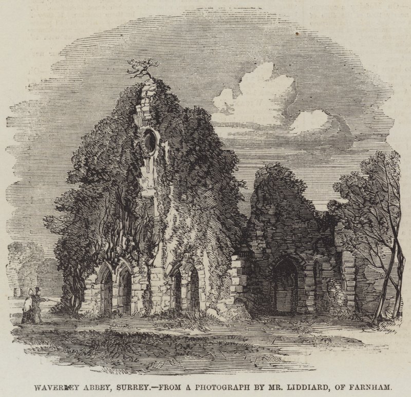 Waverley Manastırı, Surrey (gravür) by English School