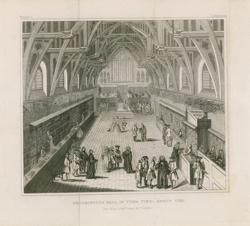 Westminster Hall, dönem içinde, yaklaşık 1770 by English School