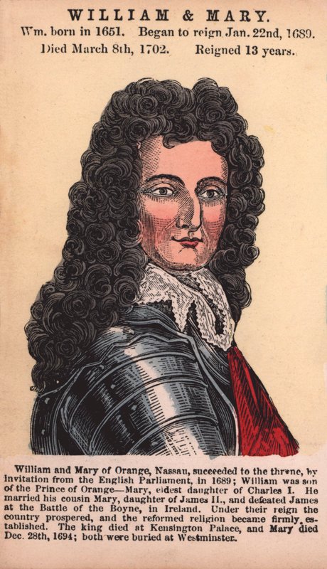 William ve Mary (renkli gravür) by English School