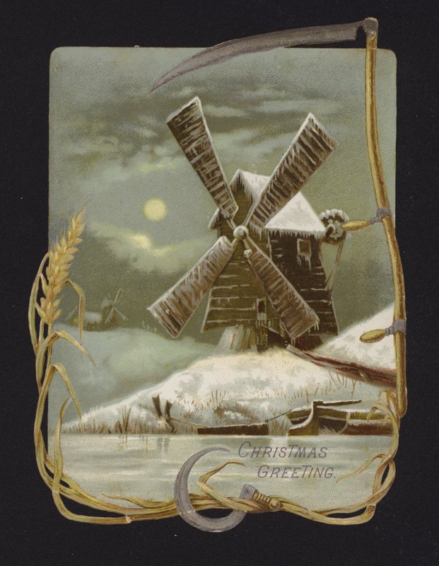 Karda yel değirmeni (chromolitho) by English School