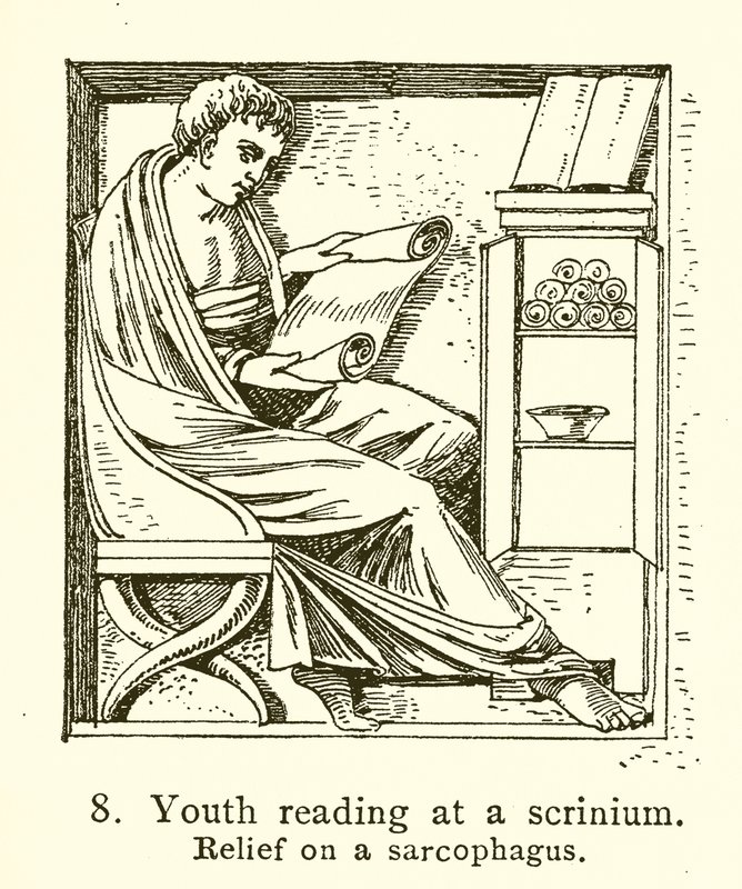 Scriniumda okuyan genç by English School