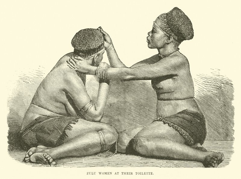 Zulu kadınları tuvaletlerinde by English School