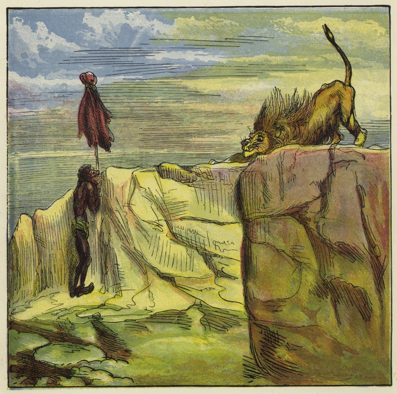 Ashanti aslan avı by Ernest Henry Griset