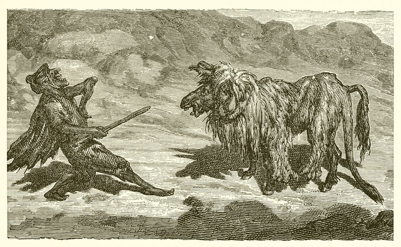 Aslan Derisindeki Eşek by Ernest Henry Griset