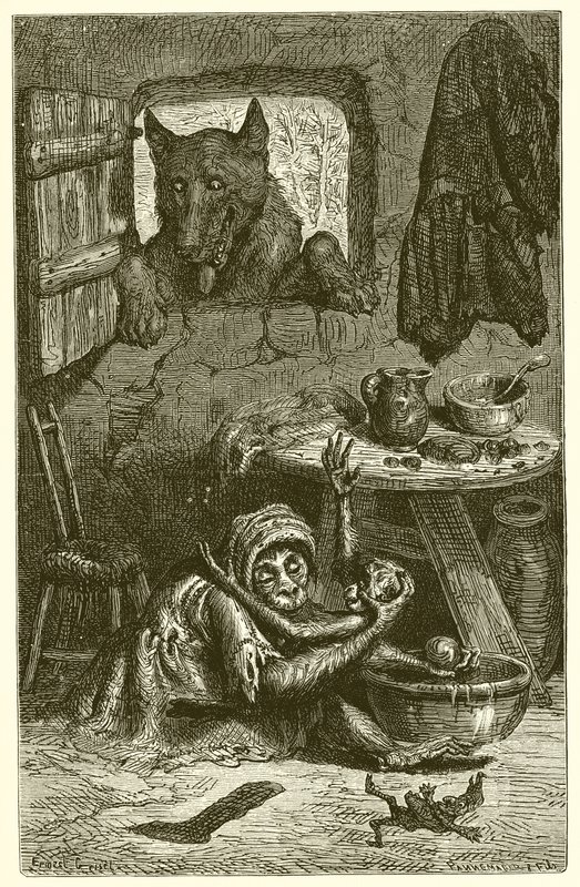 Dadı ve kurt by Ernest Henry Griset