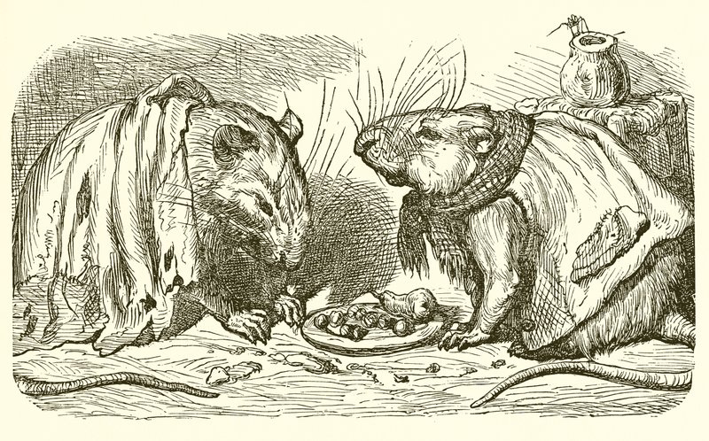 Kasaba faresi ve tarla faresi by Ernest Henry Griset