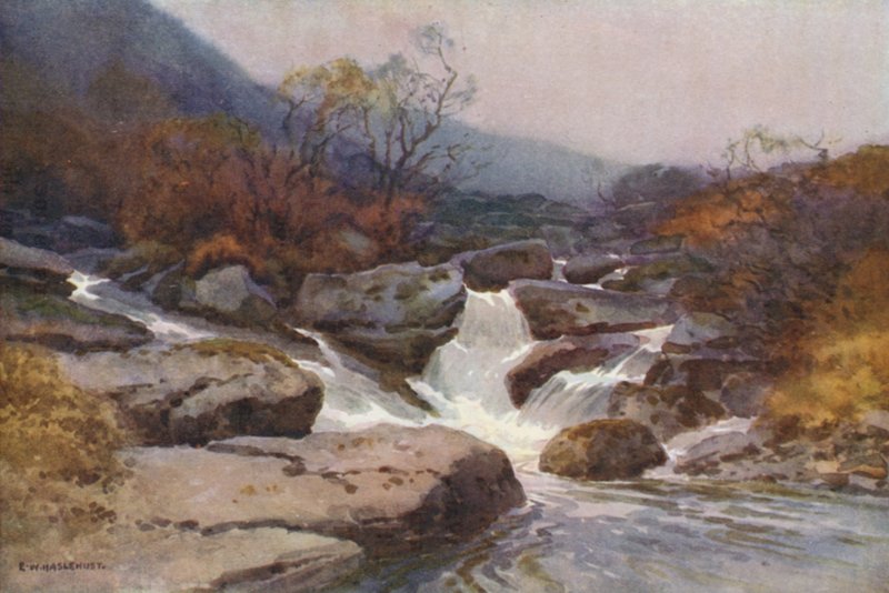Bir Dartmoor Çayı (renkli taş) by Ernest William Haslehust