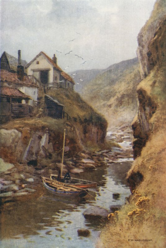 Scalby Beck (renkli taş) by Ernest William Haslehust