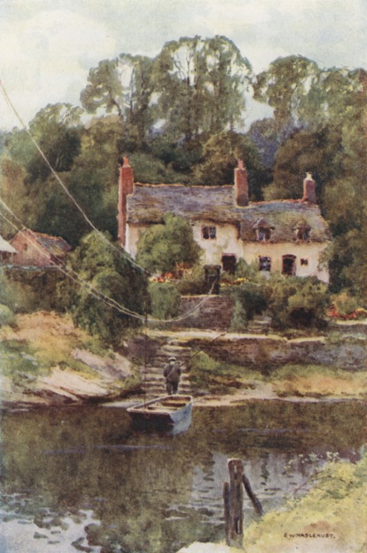 Feribot, Overton-on-Dee (renkli taş) by Ernest William Haslehust